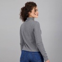 PULL COL CHEMINÉE FEMME MANCHES LONGUES EN JERSEY AVEC BRODERIE