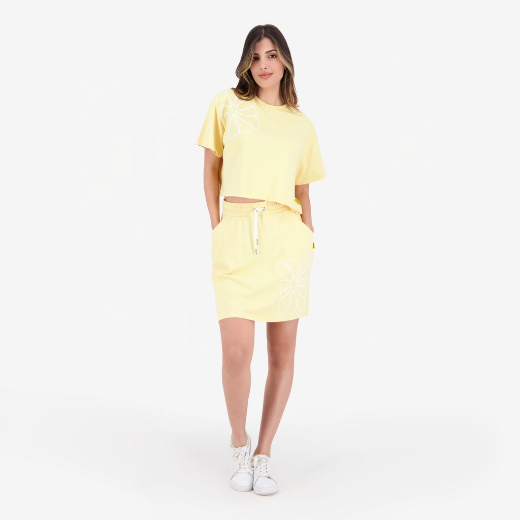 Sweat sur taille femme manches courtes FLEUR