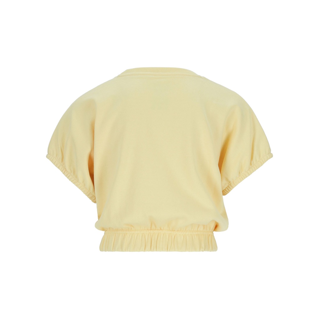 Sweat crop fille manches courtes avec détail elastique