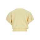 Sweat crop fille manches courtes avec détail elastique