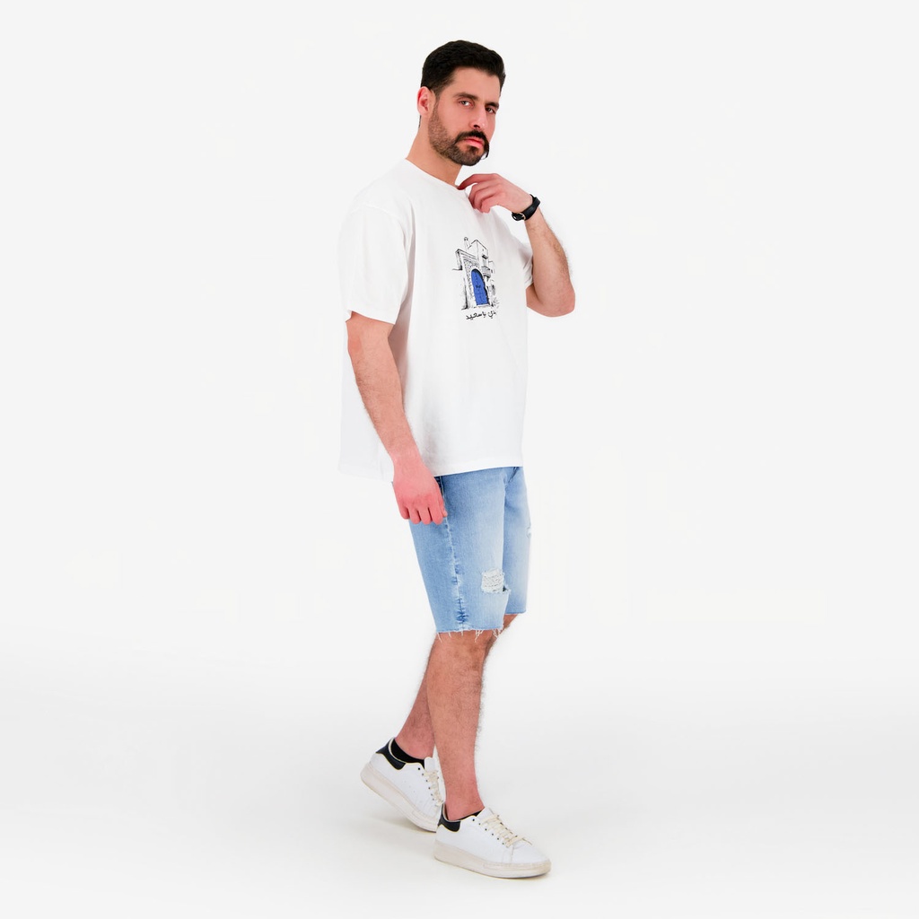 T-shirt oversized unisexe adulte manches courtes سيدي بو سعيد