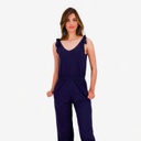 Combinaison femme col v avec élastique à la taille