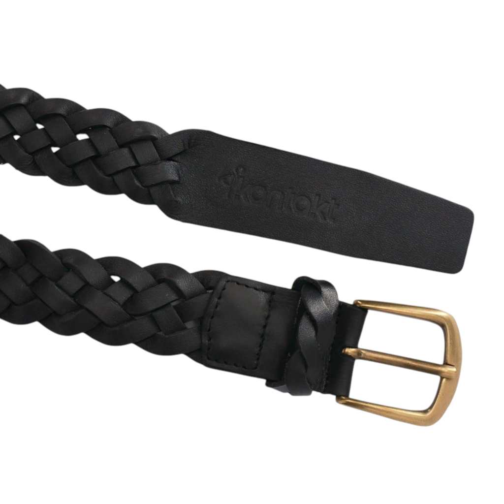 Ceinture tressé unisexe en cuir