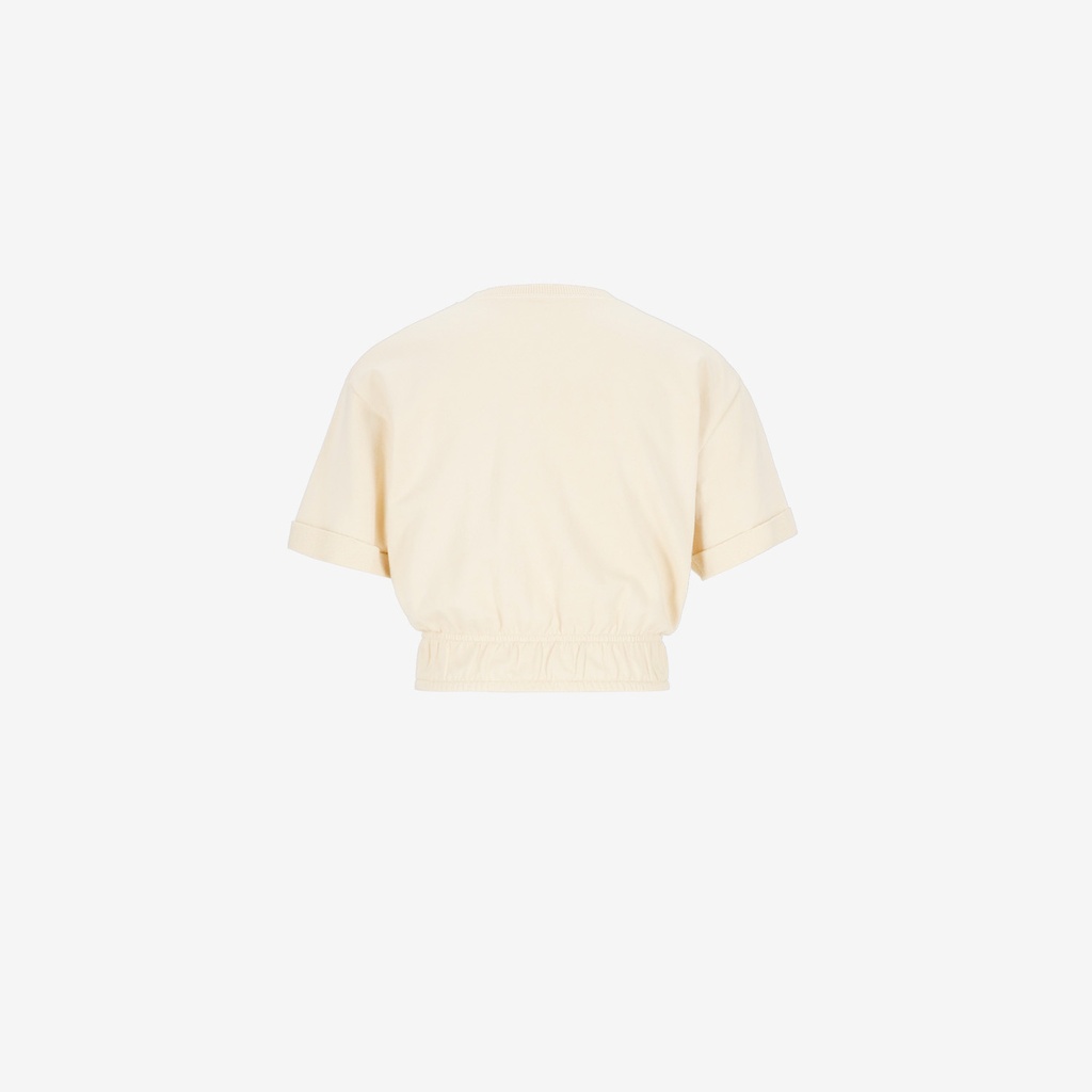 Sweat crop fille manches courte الوردة لي نحكي عليها
