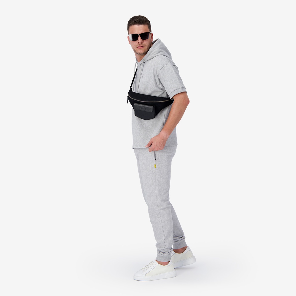 Hoodie homme manches courtes avec broderie