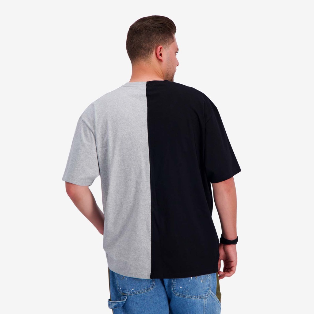 Upcycling t-shirt oversized homme manches courtes CROQUIS POCHE &amp; الري VERSION 2