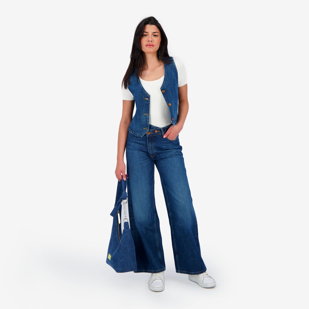 Gilet femme sans manches en jeans GHALIA  2.0