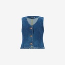 Gilet femme sans manches en jeans GHALIA  2.0