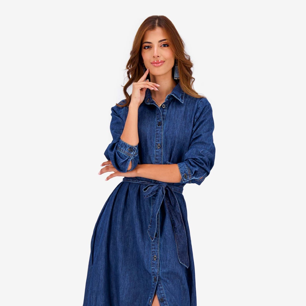 Robe longue femme  avec volants et Broderie ROKIA