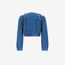 Blouse fille boutonnée avec volant