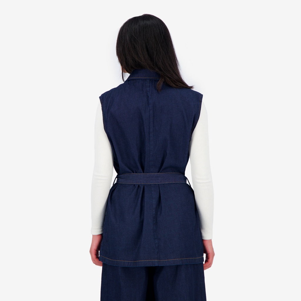 Blazer croisé femme sans manches-SAHAR