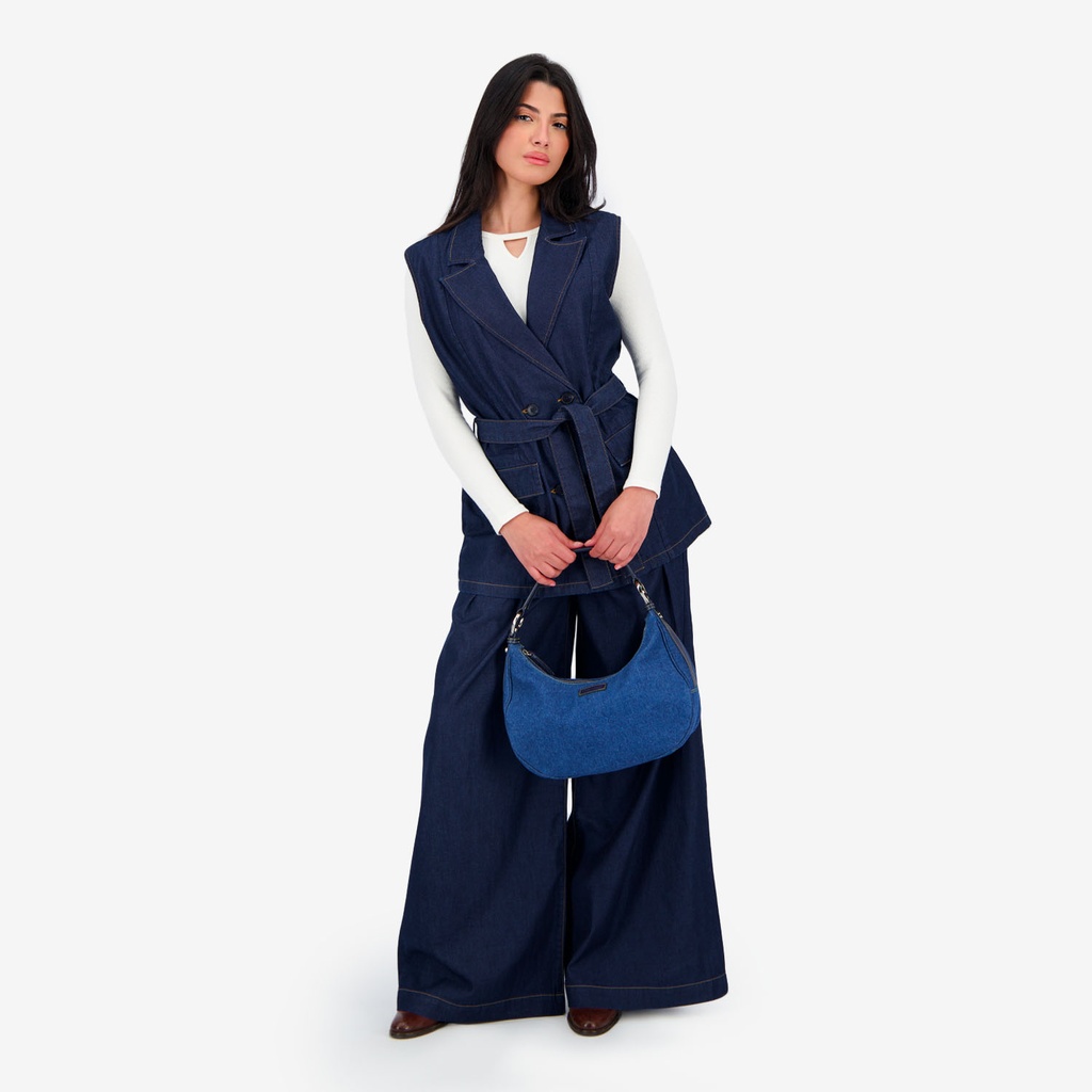Blazer croisé femme sans manches-SAHAR