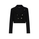 Blazer crop femme en chaine et trame
