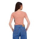 T-shirt femme manches courtes col tunisien