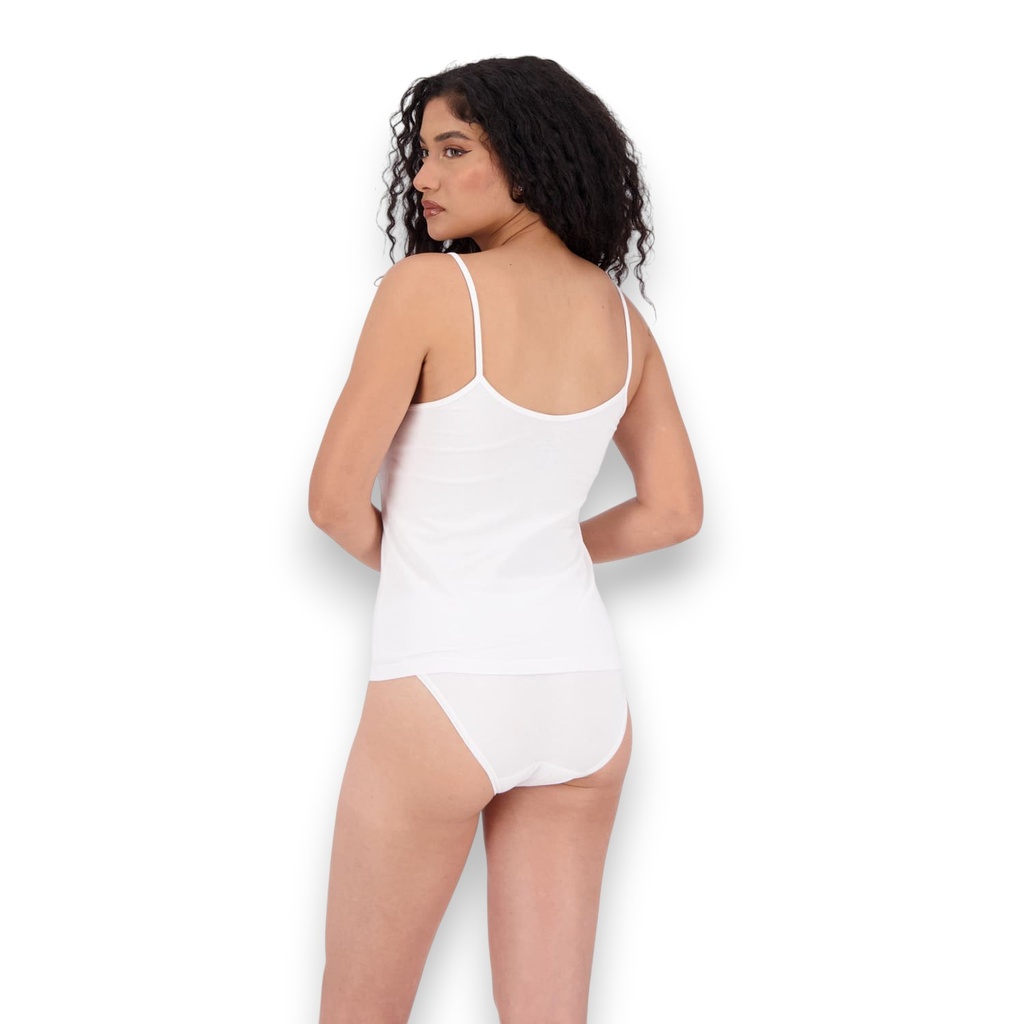 Lot de 2 Caracos femme col v avec dentelle en coton stretch