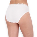 Lot de 2 Slips taille haute femme bords dentelle en coton stretch