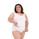 Débardeur femme grande taille en coton pur détail dentelle