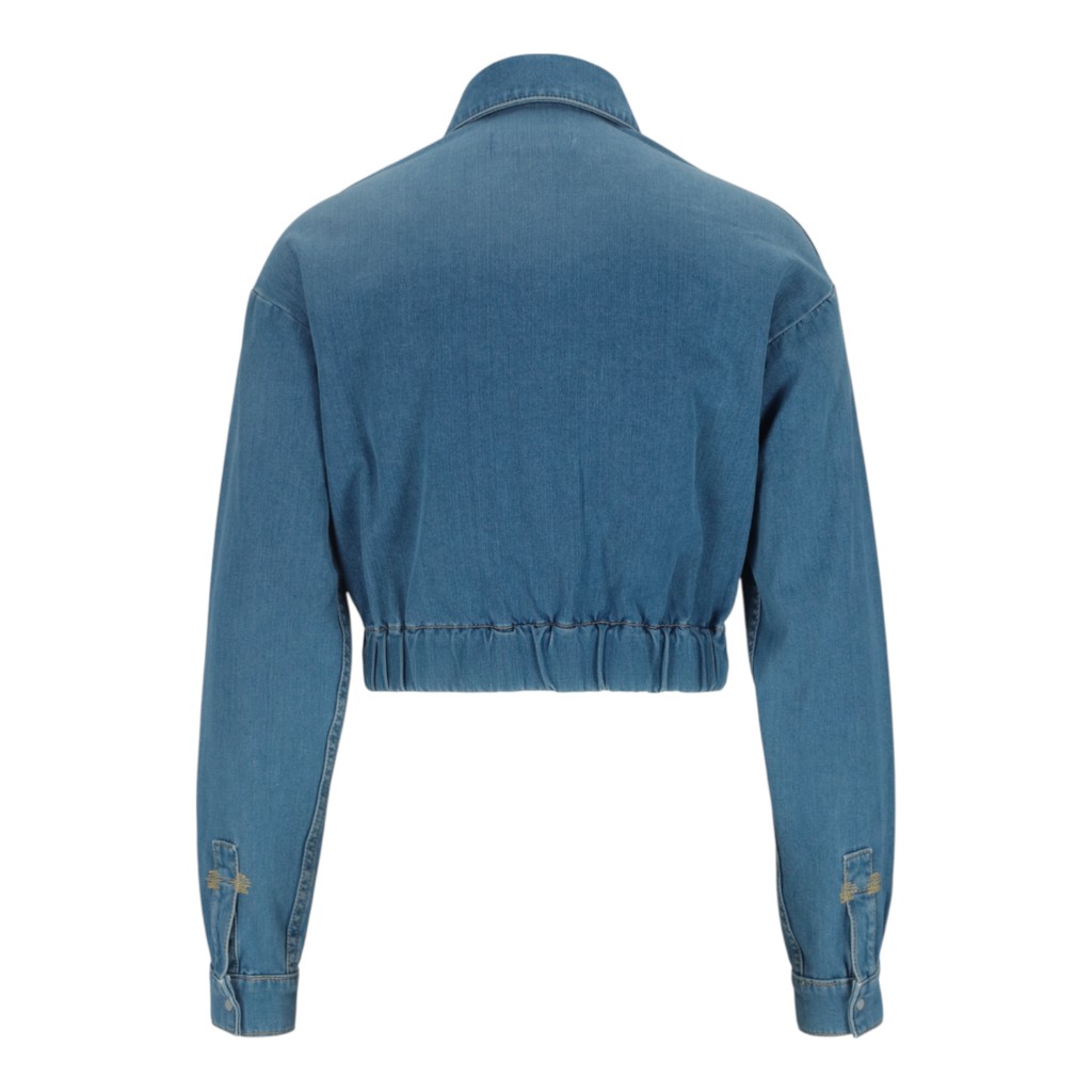 Cropped chemise western femme en jeans - SHERAZADE