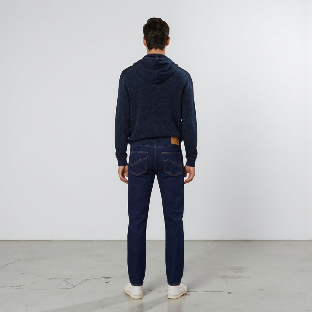 Hoodie homme en jeans imprimé laser - HOUSSEIN