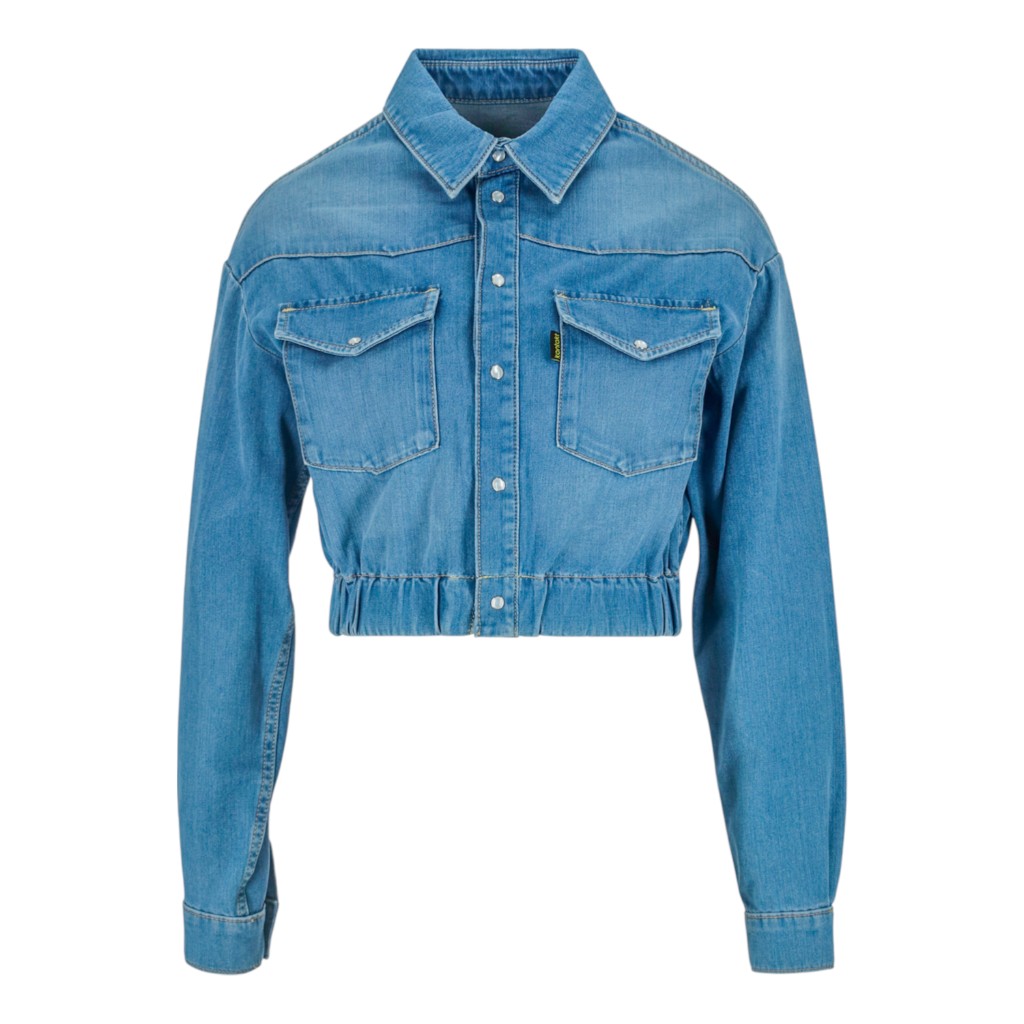 Cropped chemise western femme en jeans - SHERAZADE