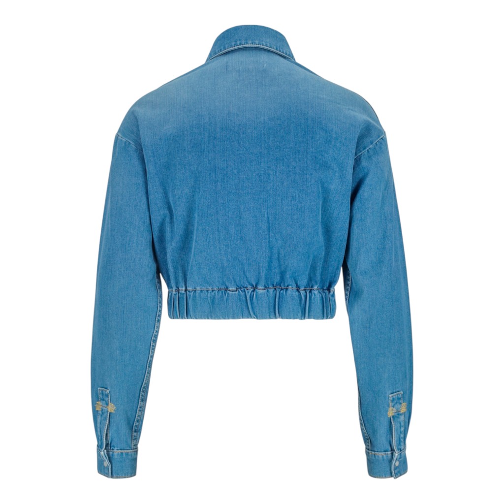 Cropped chemise western femme en jeans - SHERAZADE