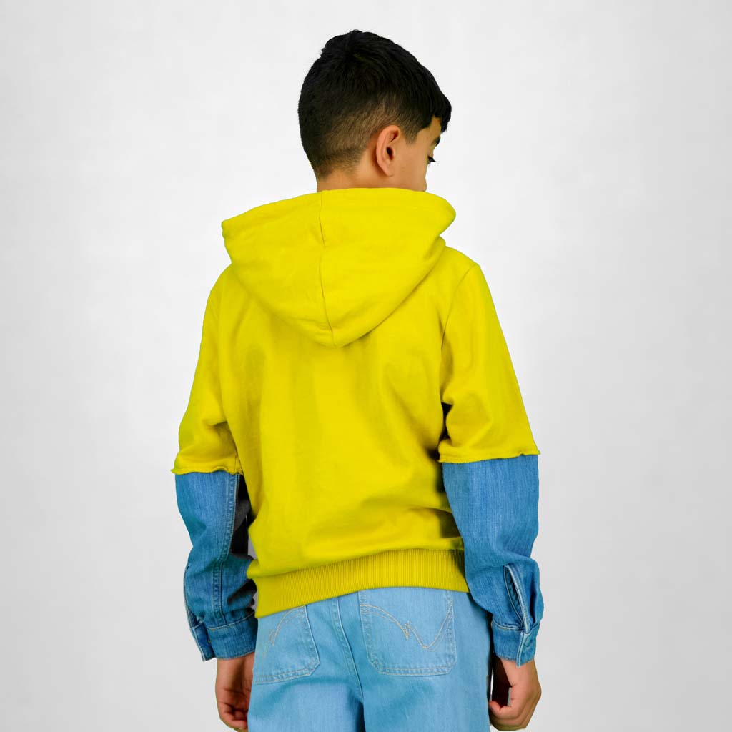 Hoodie garçon avec manches en denim