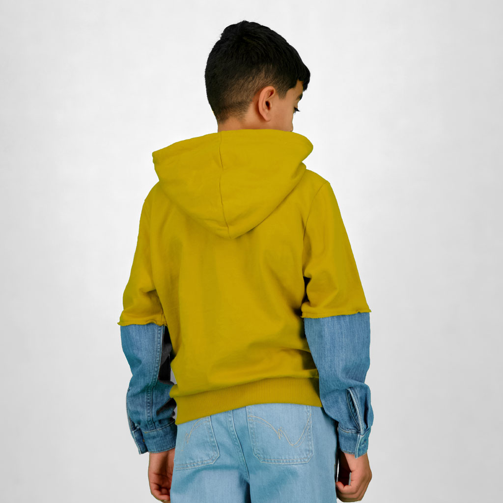 Hoodie garçon avec manches en denim