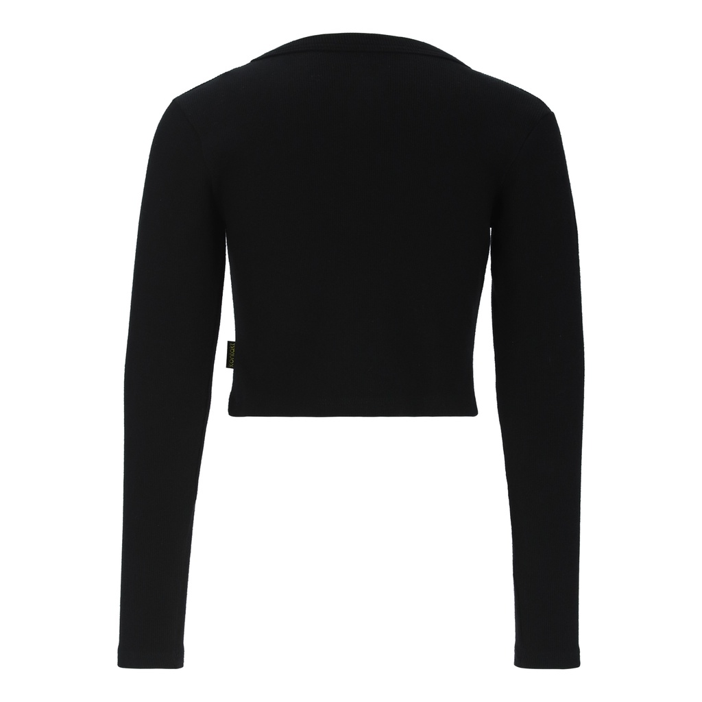 T-shirt crop fille manches longues avec perles