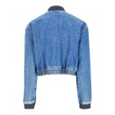 Workwear cropped jacket fille en jeans avec piping