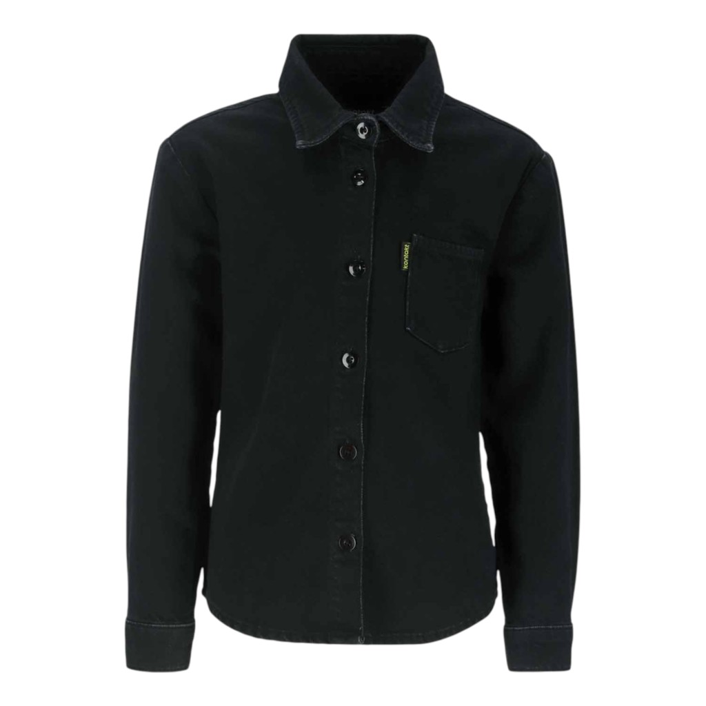 Chemise fille avec poche poitrine en jeans