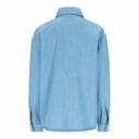 Chemise oversized fille en jeans avec broderie sur le col