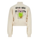 Sweat crop fille avec col cheminée Love You So Matcha