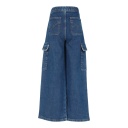 Cargo fille en jeans avec piping