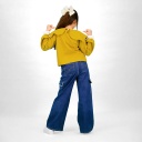 Sweat fille col noeud avec volants