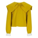 Sweat fille col noeud avec volants