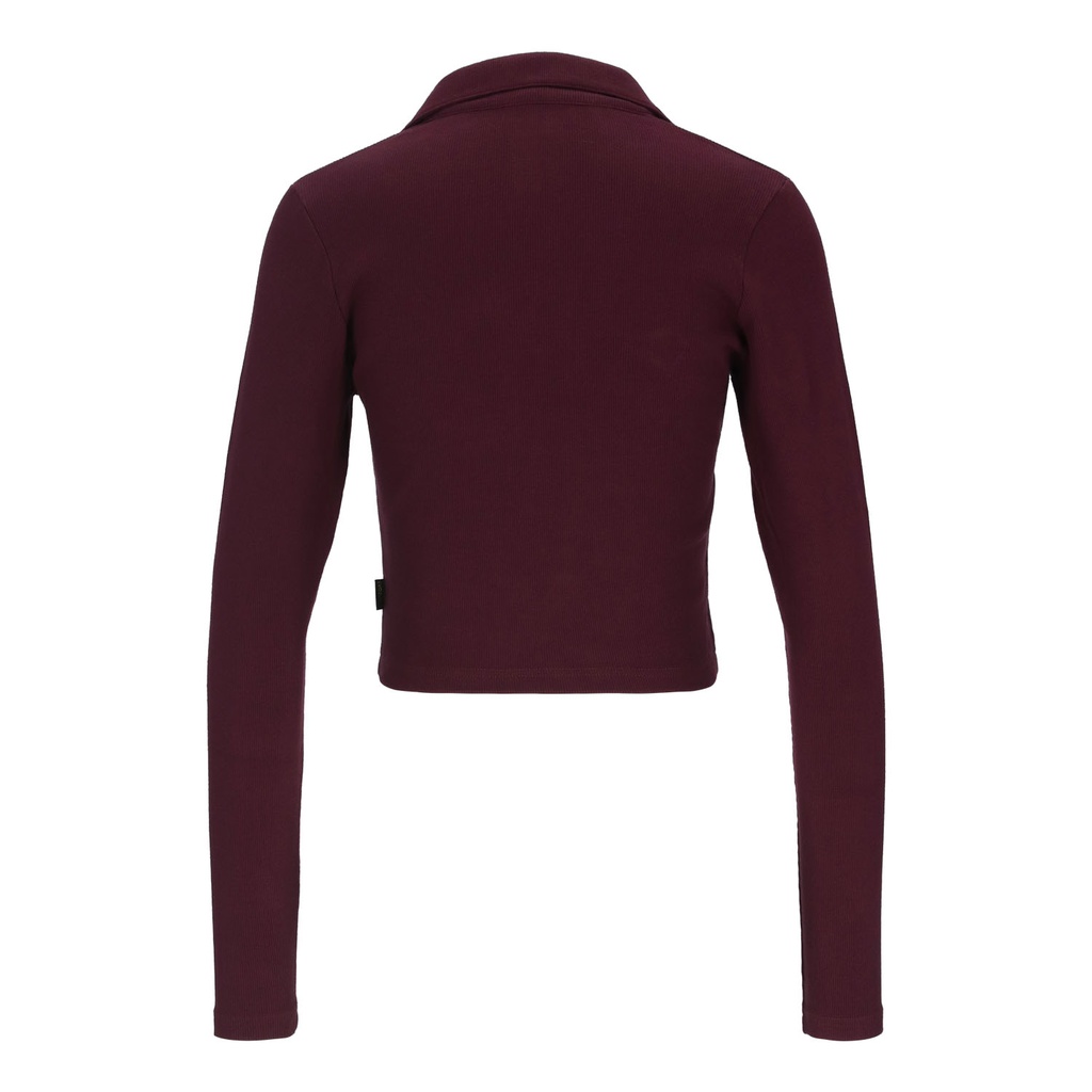 Polo côtelé femme manches longues