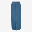 Jupe maxi femme boutonnée en jeans-MAYAR