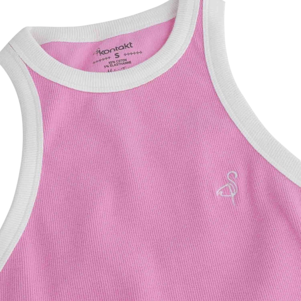 Top côtelé femme avec broderie