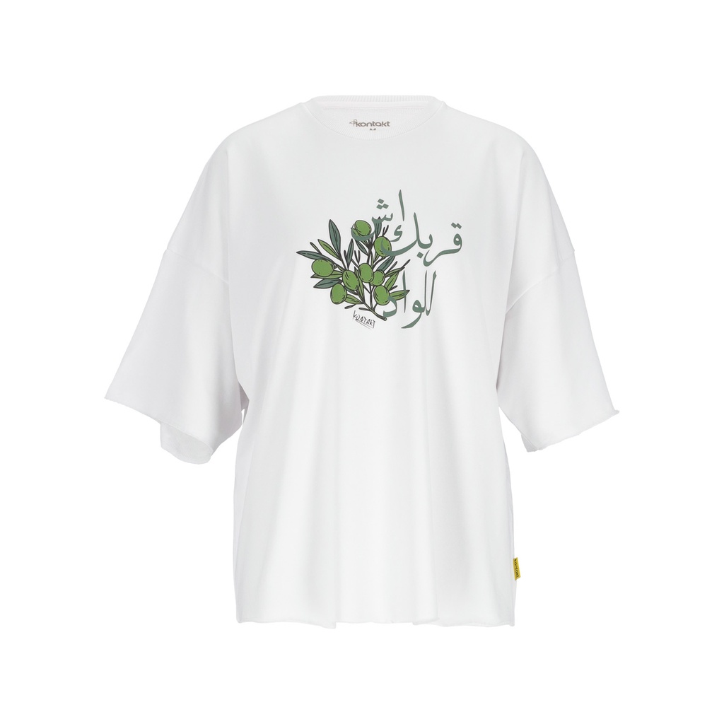 Sweat oversized femme manches courtes  اش قريبك للواد