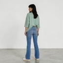 Sweat oversized femme manches courtes   avec broderie