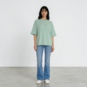 Sweat oversized femme manches courtes   avec broderie