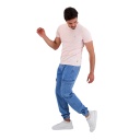 T-shirt homme manches courtes avec bande rectiligne et broderie