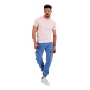 T-shirt homme manches courtes avec bande rectiligne et broderie