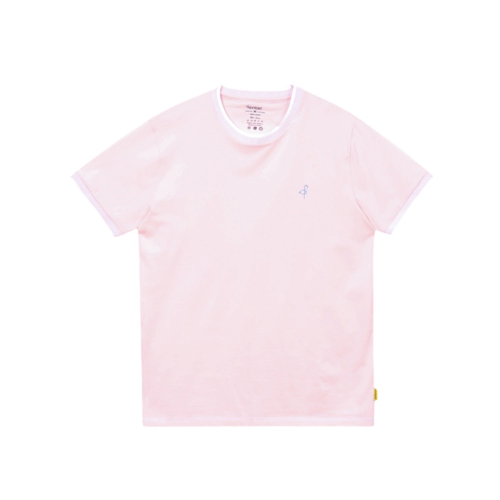 T-shirt homme manches courtes avec bande rectiligne et broderie