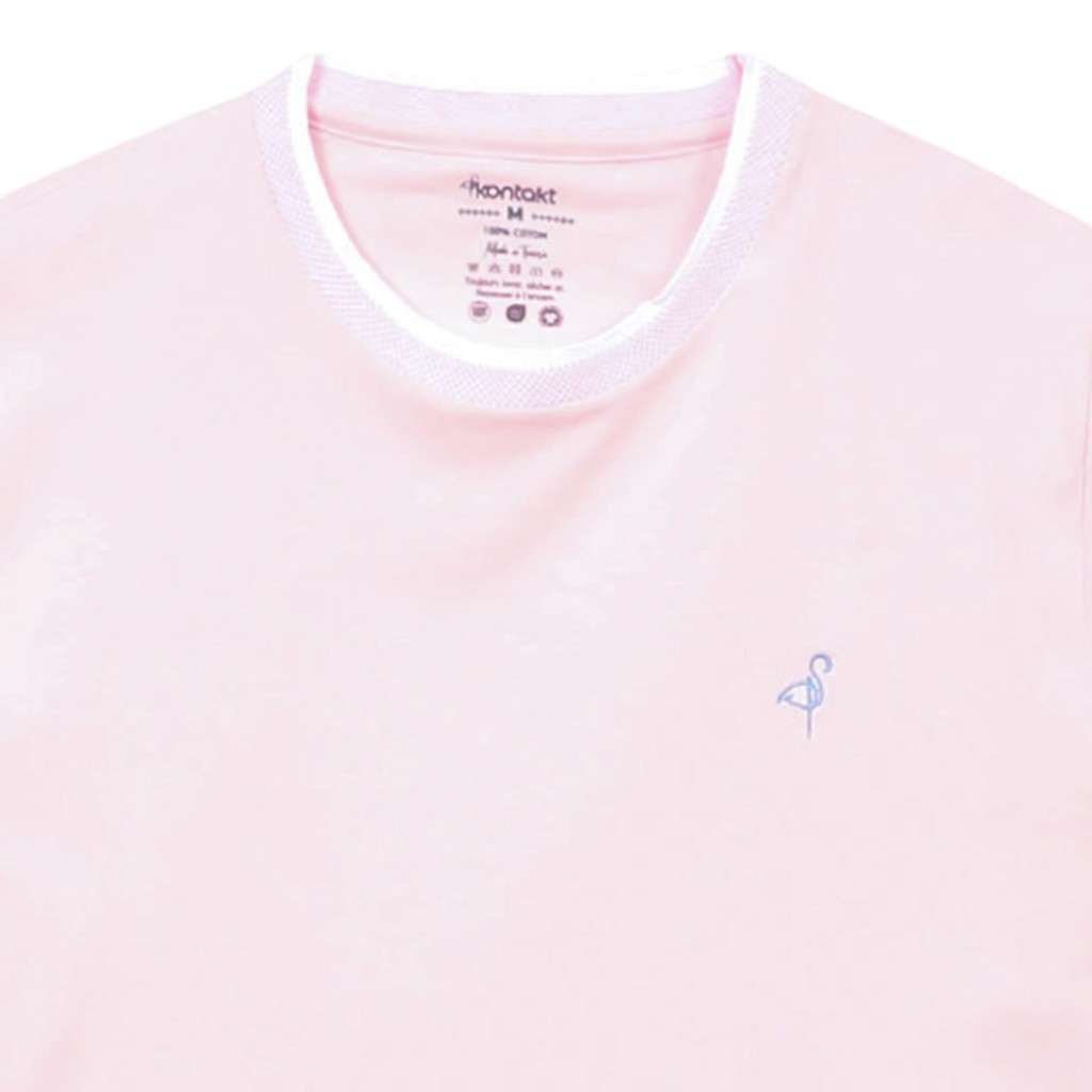 T-shirt homme manches courtes avec bande rectiligne et broderie