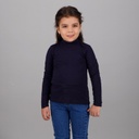 PULL COL CHEMINÉE FILLE MANCHES LONGUES EN JERSEY AVEC BRODERIE