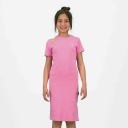 Robe côtelé fille manches courtes avec cut out