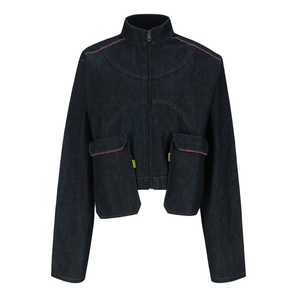 Cropped jacket oversized unisexe  en jeans Selvedge And Raw Look - TUNIS FASHION WEEK 2024