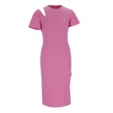 Robe côtelé fille manches courtes avec cut out