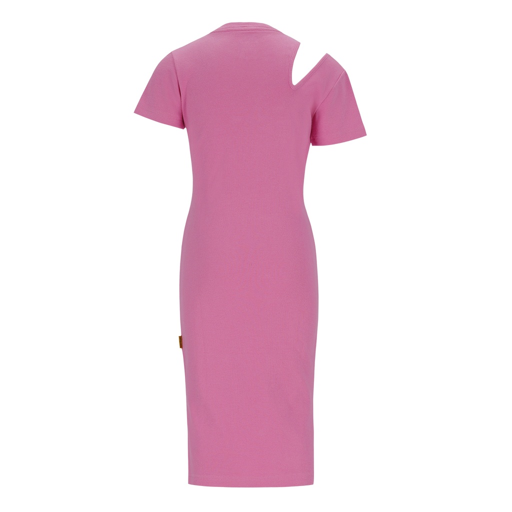 Robe côtelé fille manches courtes avec cut out